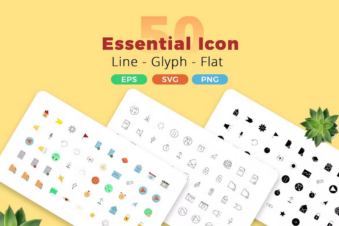 50 Essential iOS Icon Pack