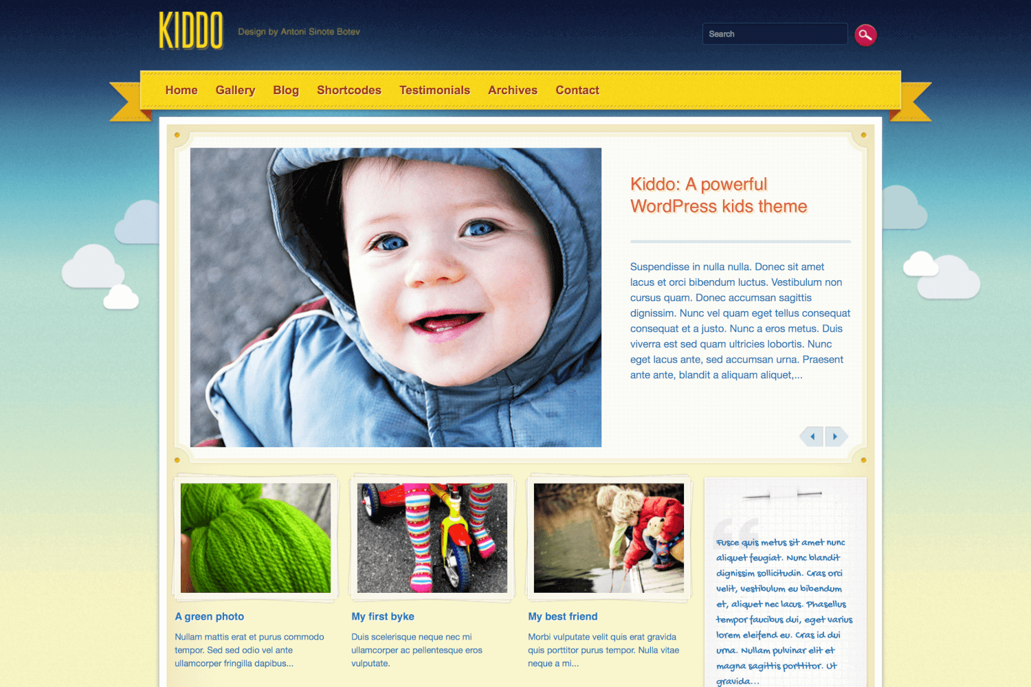 Kiddo - A Powerful Kids Theme
