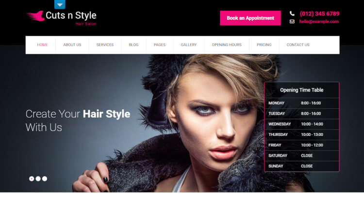 beauty salon websites