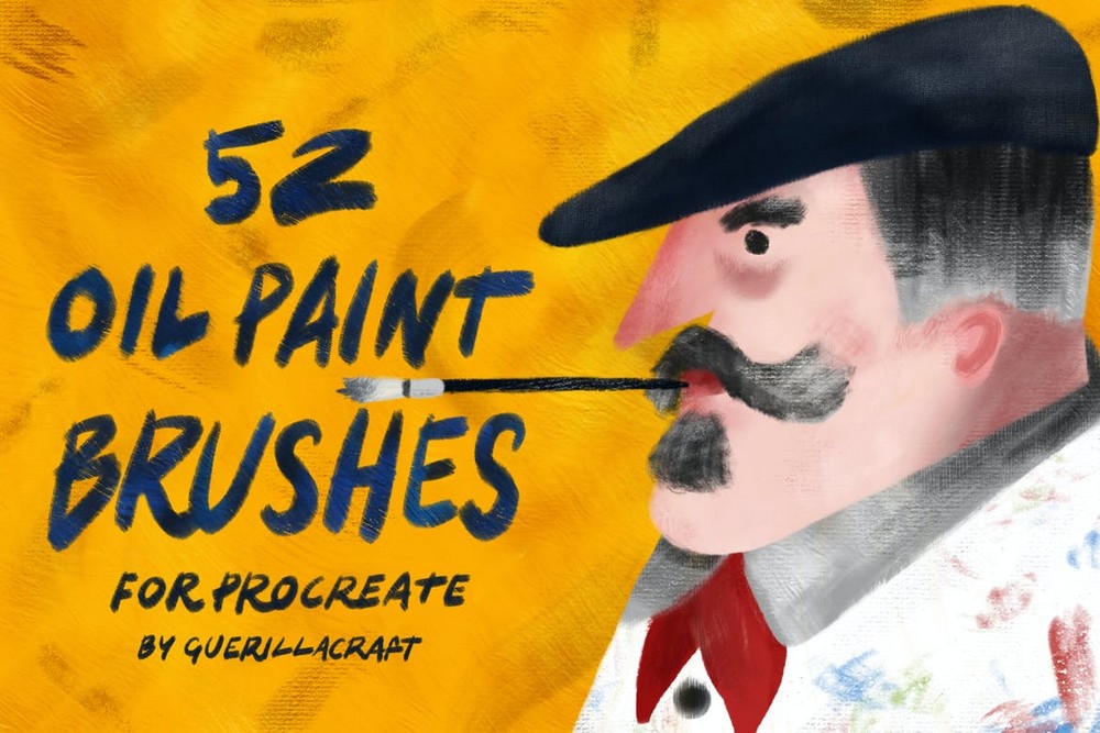 52 Oil Paint Brushes for Procreate