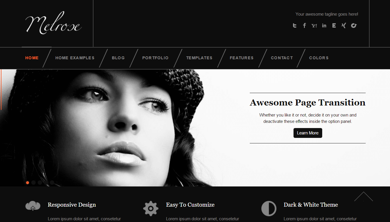 Melrose - Dark Portfolio WordPress Theme