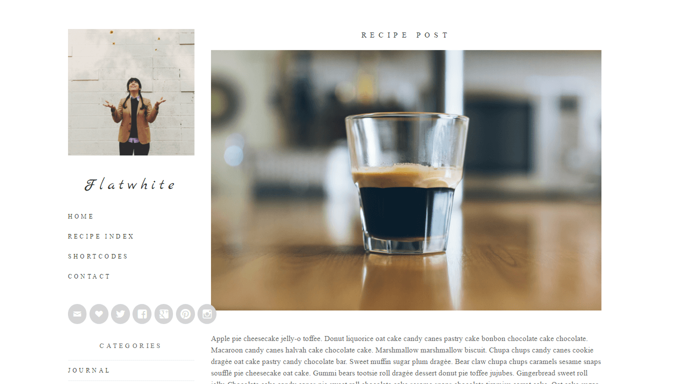 Flatwhite - Food Blog WordPress Theme