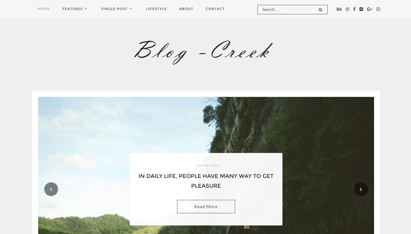 Creek - Beginner Blogging WordPress Theme