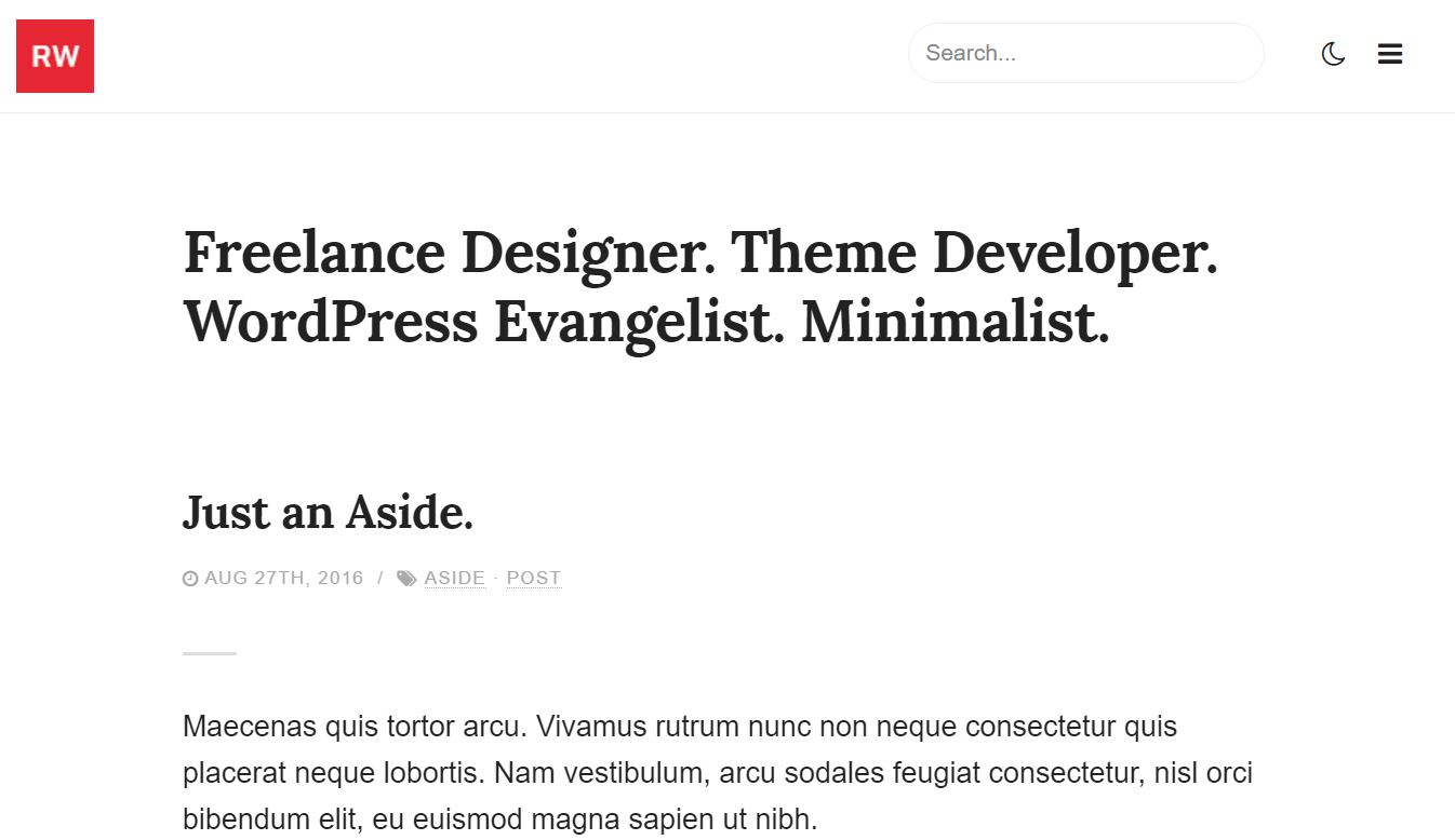 ReadWrite - Minimal Blogging WordPress Theme