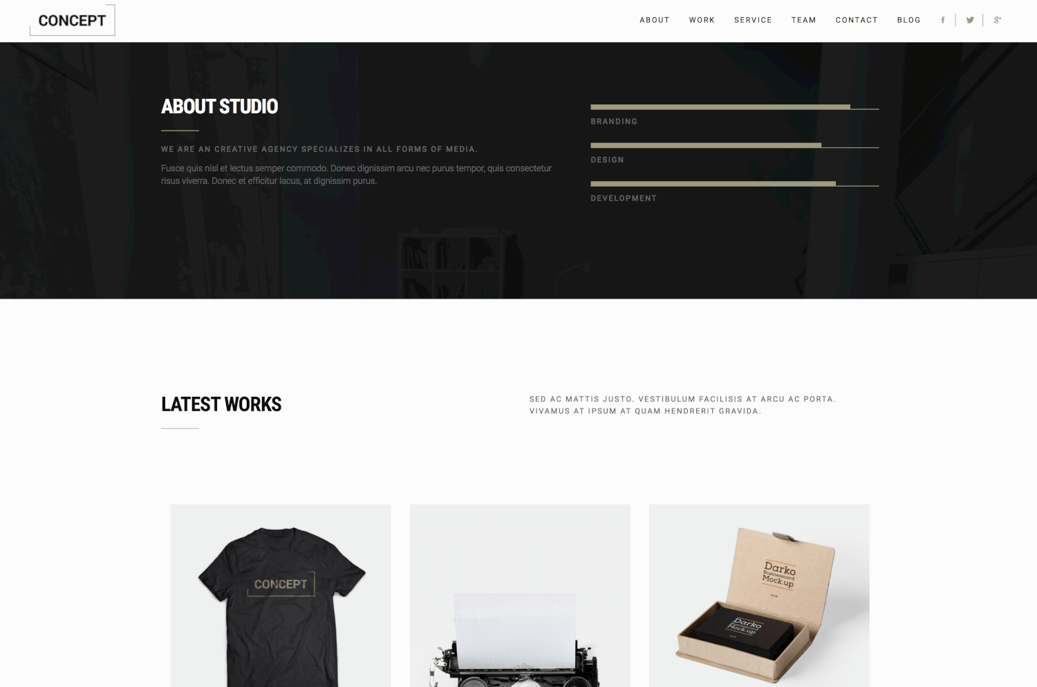 Concept - Minimal WordPress Portfolio
