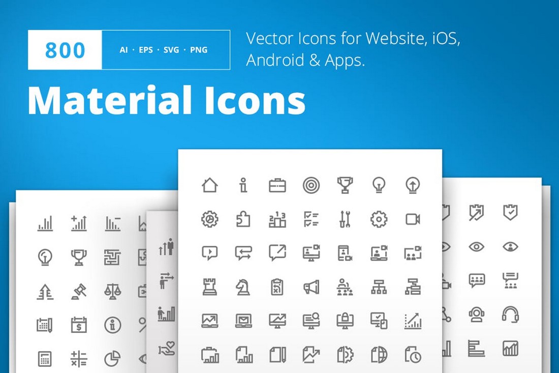 800 Material Design Icons for iPhone