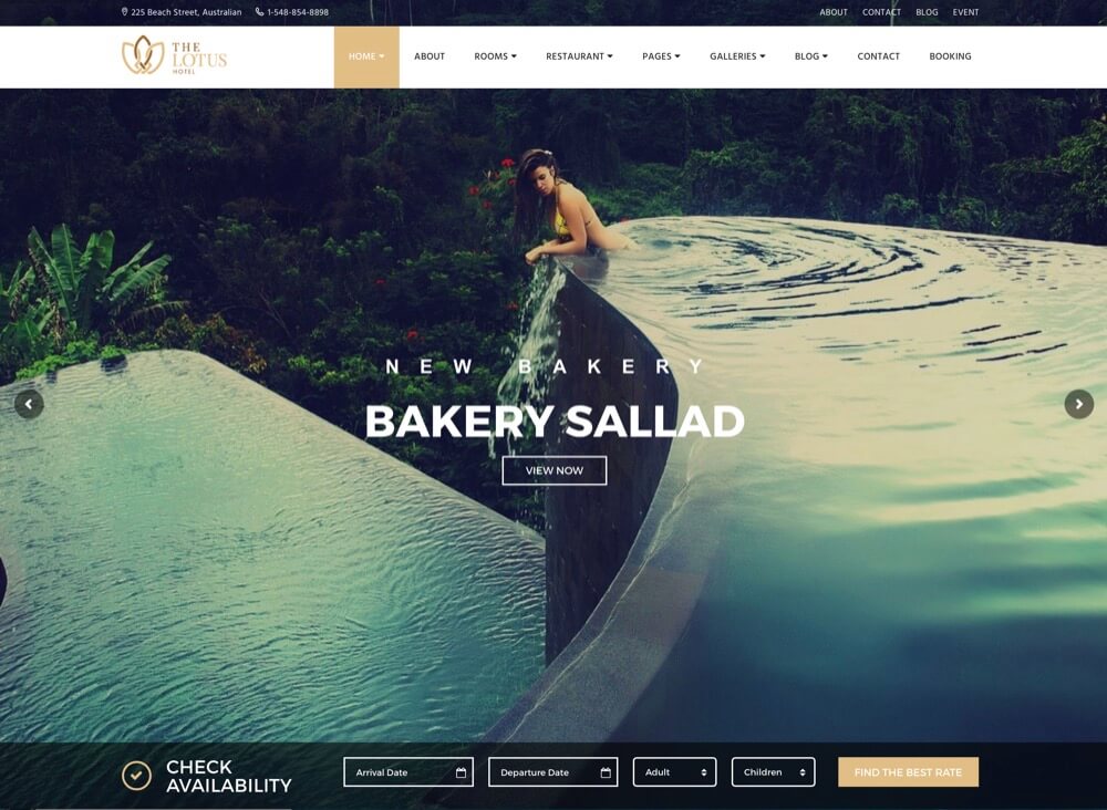 Lotus - Hotel Booking WordPress Theme