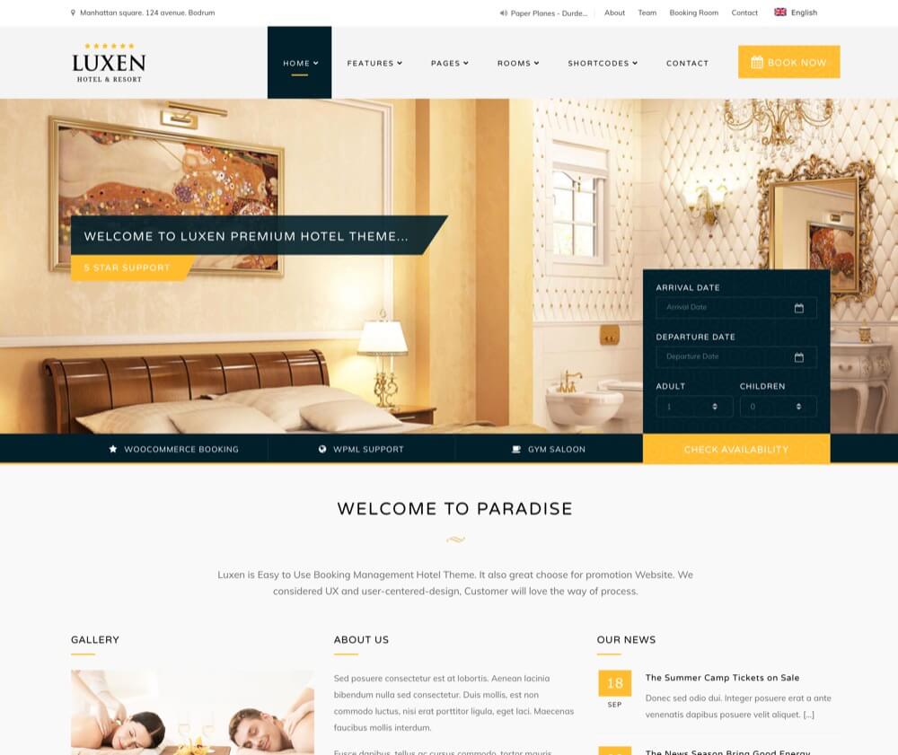 Luxen - Hotel Booking Theme