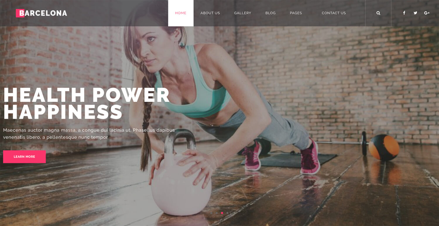 Barcelona – Gym & Fitness WordPress Theme