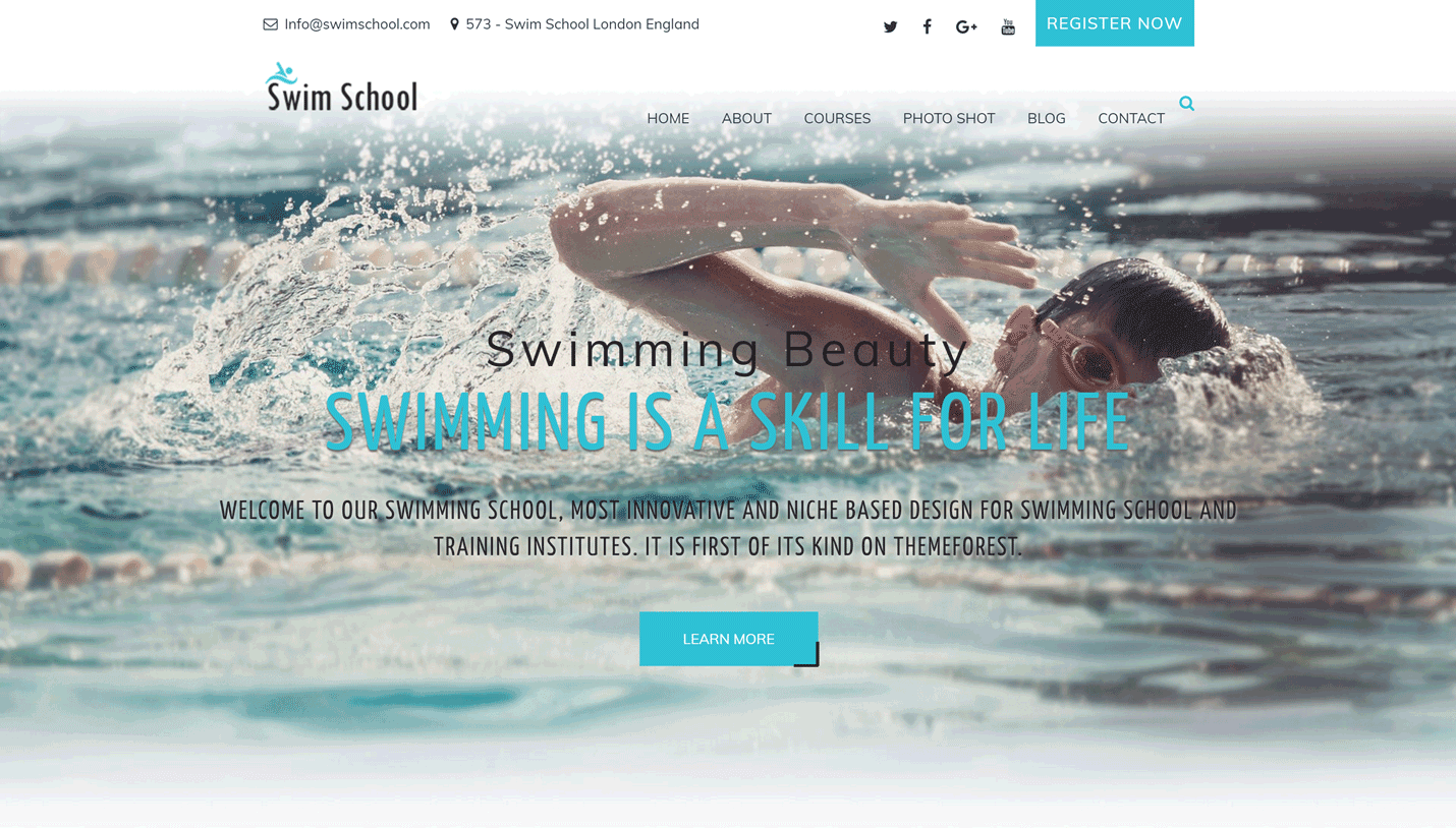 Swim School - Kids and Children WordPress Theme