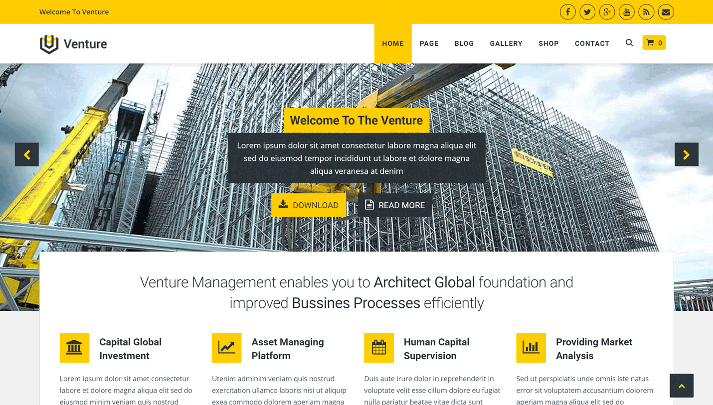 Venture - Corporate and Business WordPress Theme