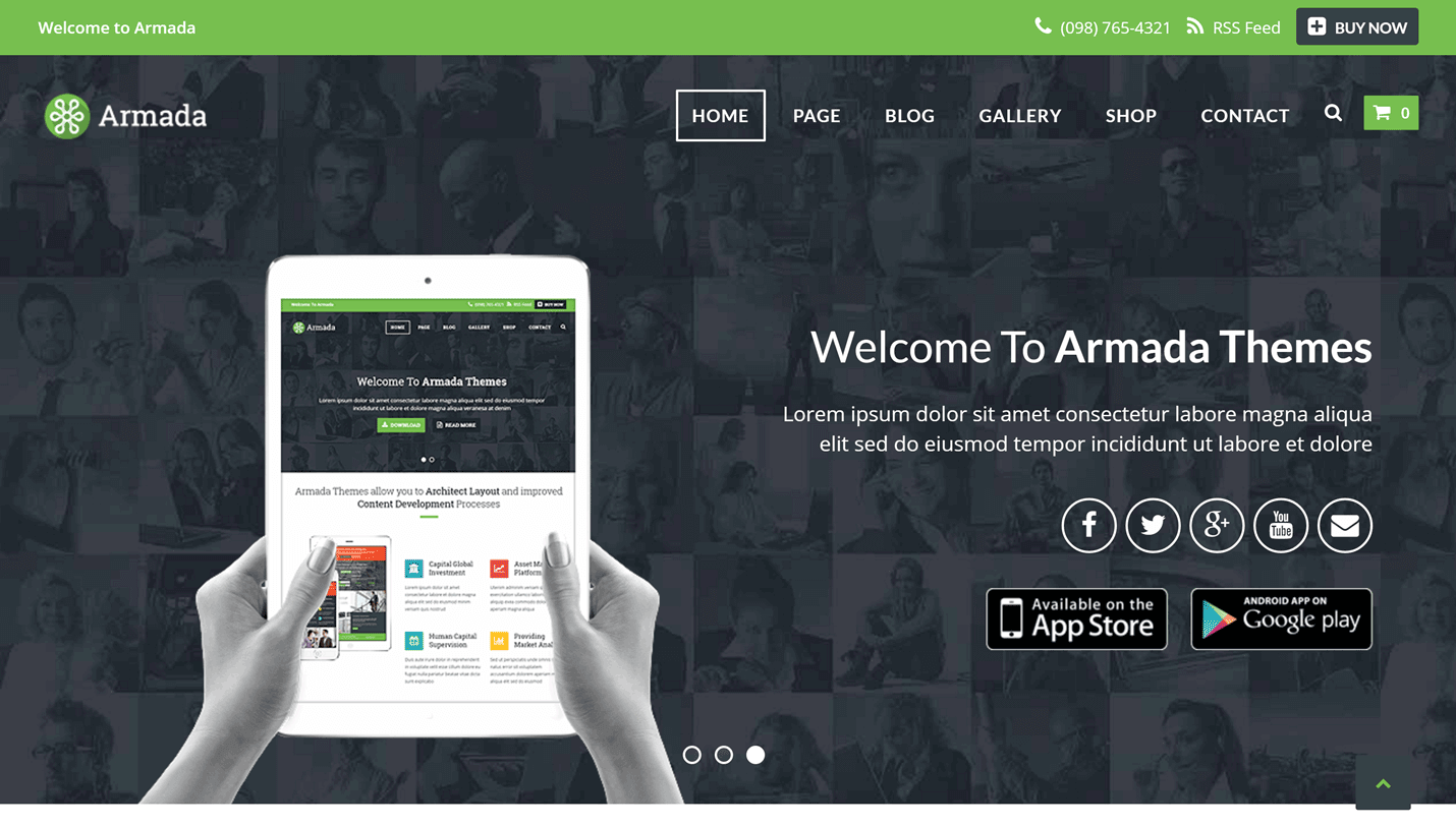 Armada - Professional Drag-and-Drop WordPress Theme
