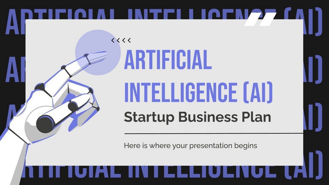 AI Startup Business Plan Free PowerPoint Template