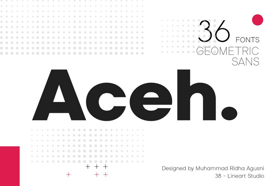 Aceh - Keluarga Font Geometris Modern