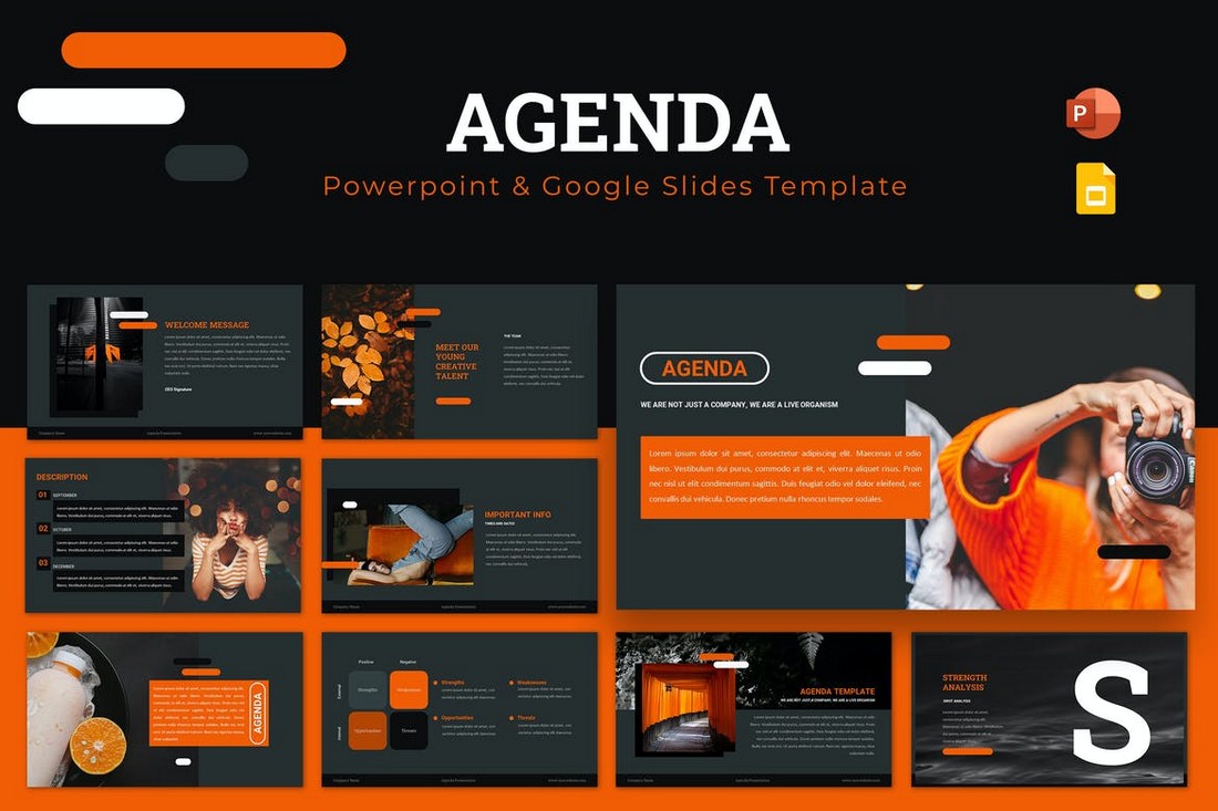 Agenda Powerpoint & Google Slides Template