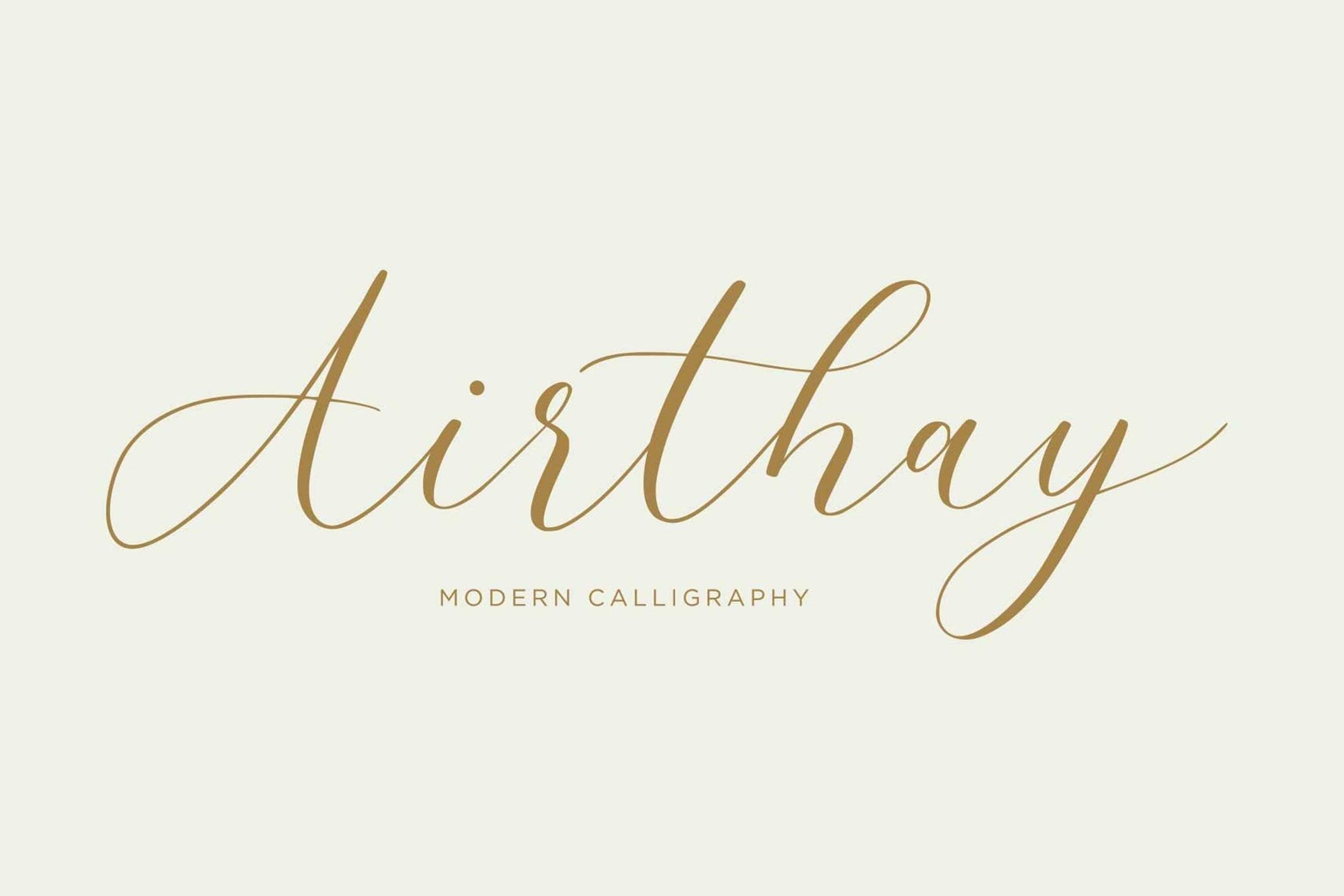 Airthay - Modern Calligraphy Wedding Font