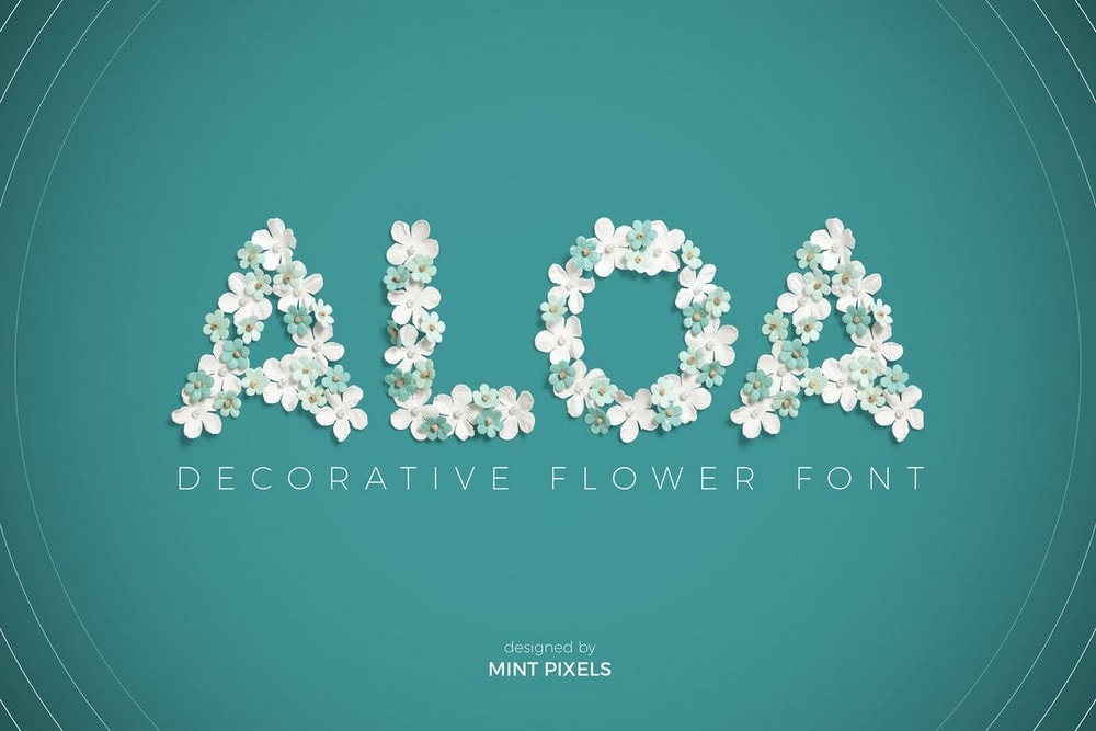 Aloa - Flower Font For Wedding Invitations