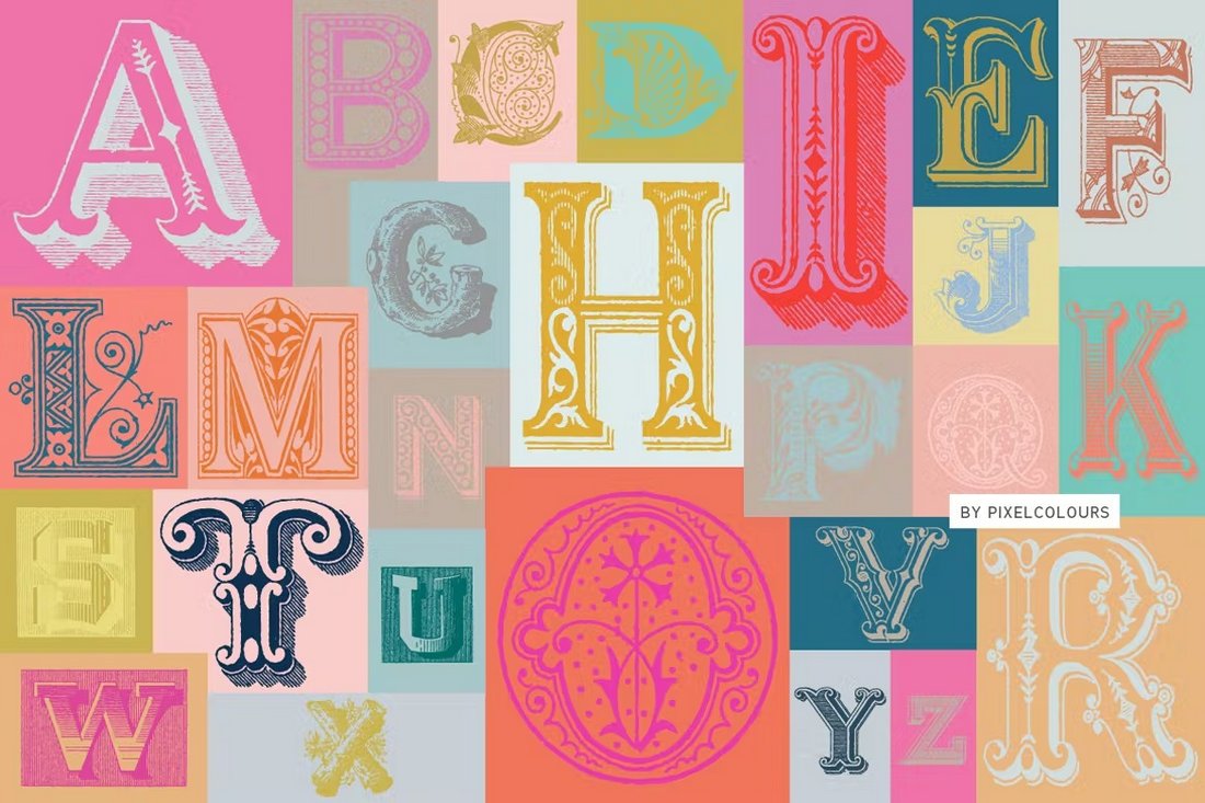 Antique Ornaments Alphabet Font