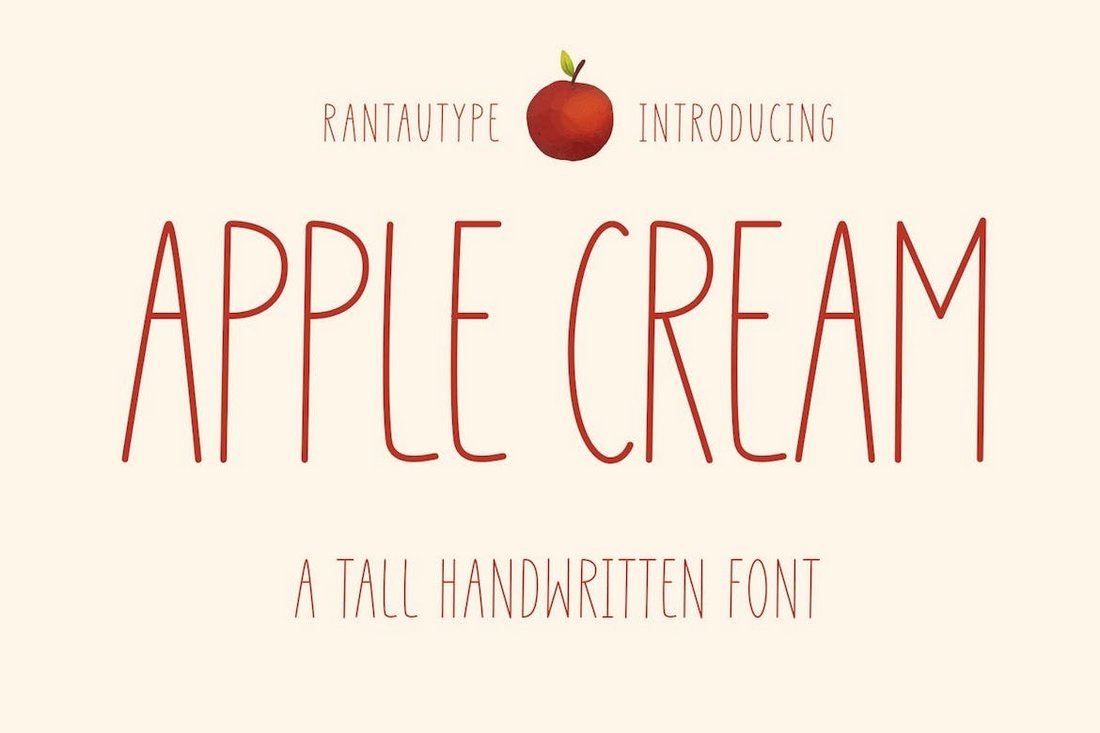 Apple Cream - Handwritten Font for T-Shirts