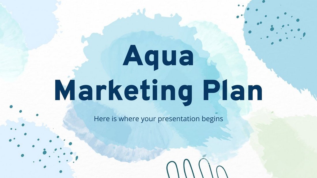 Aqua Marketing Plan Free Google Slides Template