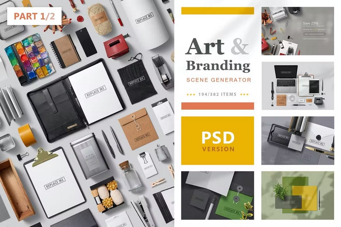 Art & Branding Photoshop Mockup Scene Generator