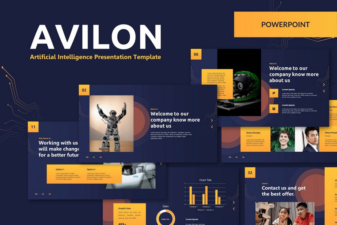 Artificial Intelligence Dark PowerPoint Template