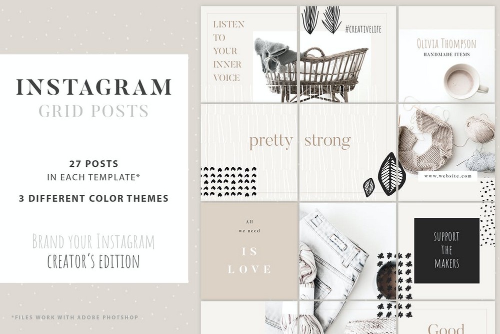 Arts & Crafts Instagram Grid Posts Template