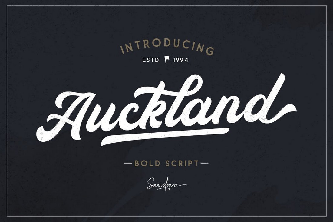 Auckland - Bold Script Baseball Font