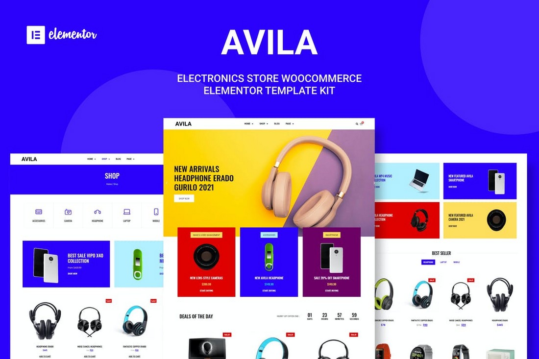 Avila - Electronic Store Elementor Template Kit