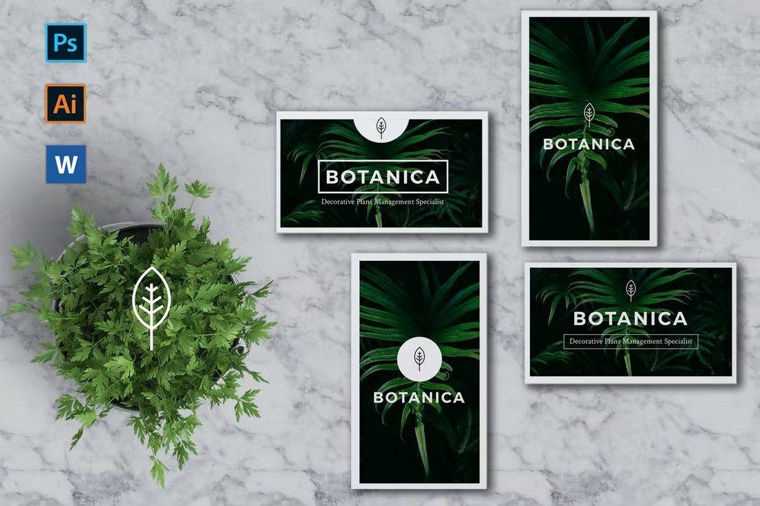 BOTANICA Business Card Template Word