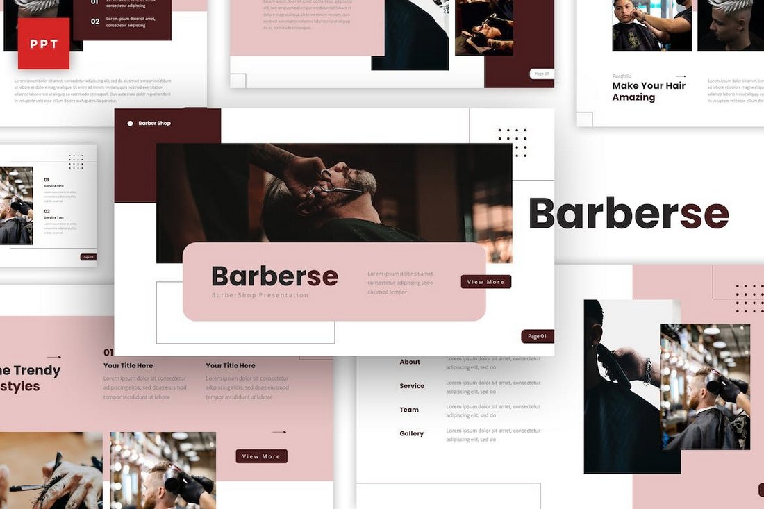 Barberse - Barber Shop Powerpoint Template