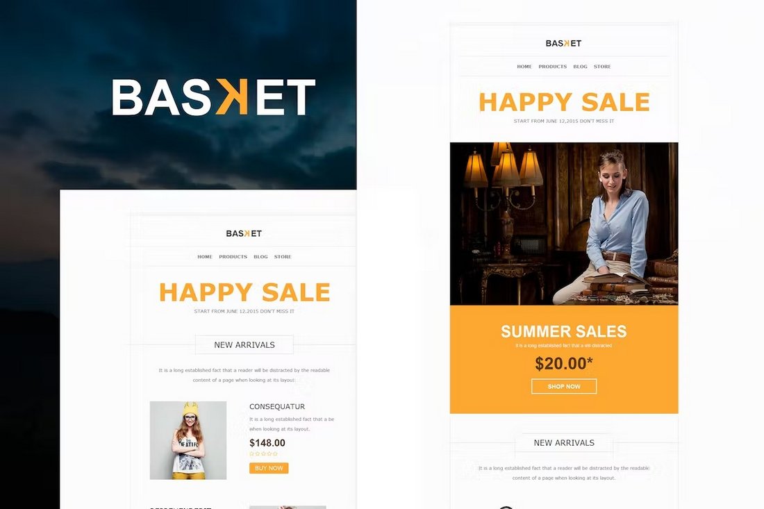 Basket - eCommerce Email Template for MailChimp