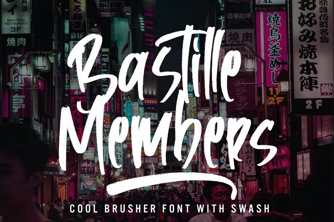 Bastille Members - Brush Font With Swash