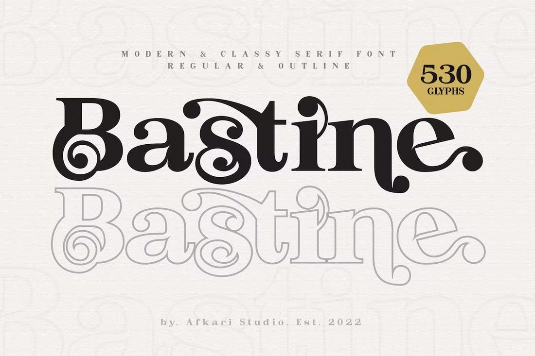 Bastine - Classy Outline Serif Font