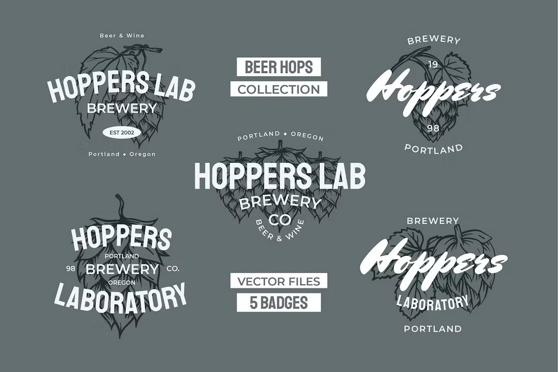 Beer & Wine Badge Logo Templates