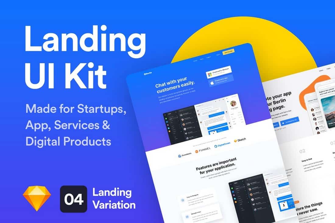 Berlin - Landing Page UI Kit for Sketch