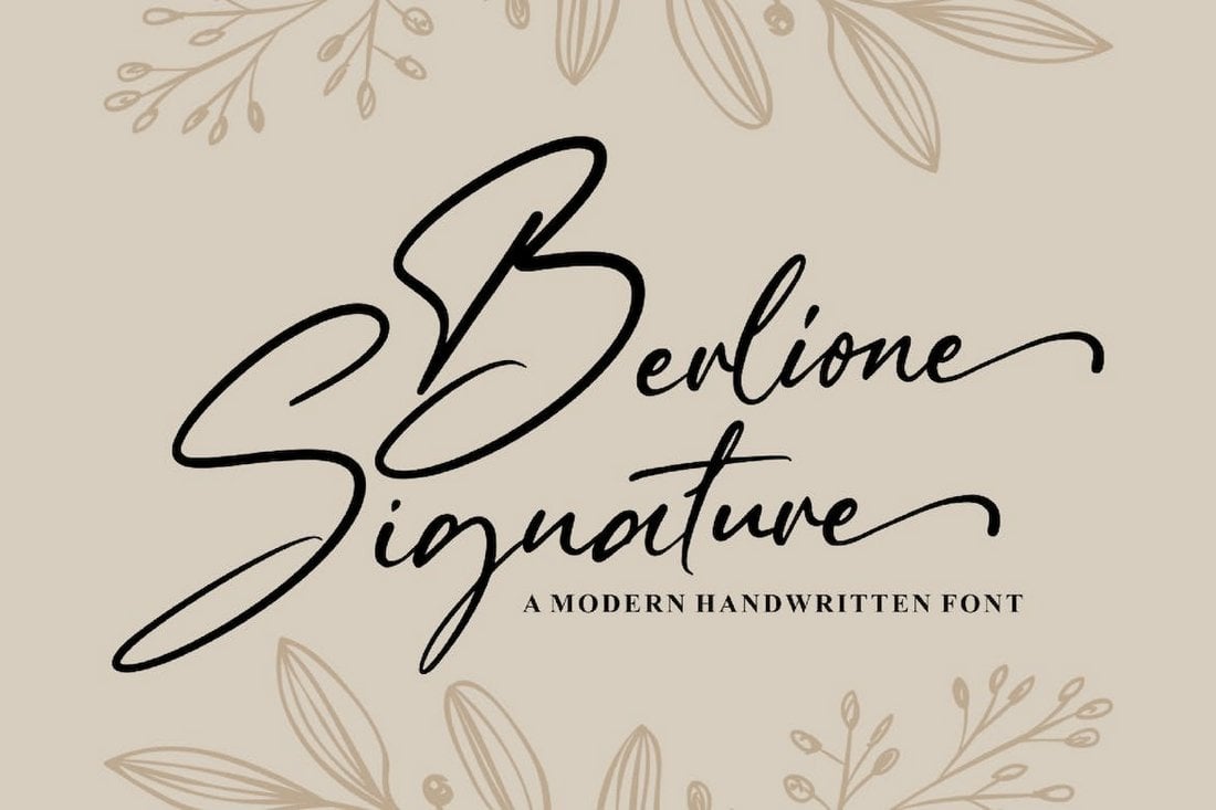 Berlione Signature - Modern Rustic Font