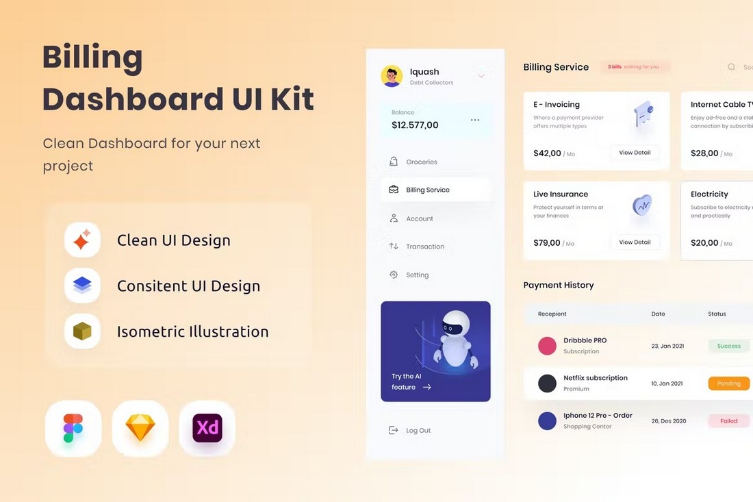 Billing Dashboard Figma UI Kit