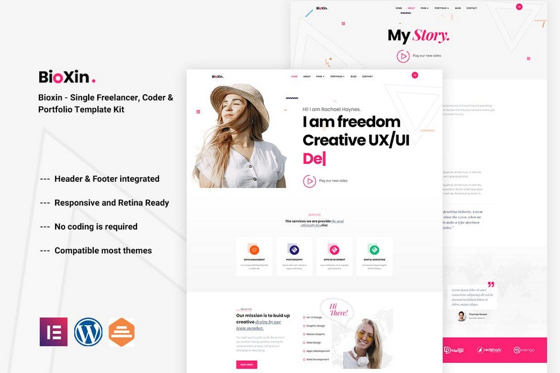 Bioxin - Freelancer CV & Portfolio Elementor Template Kit