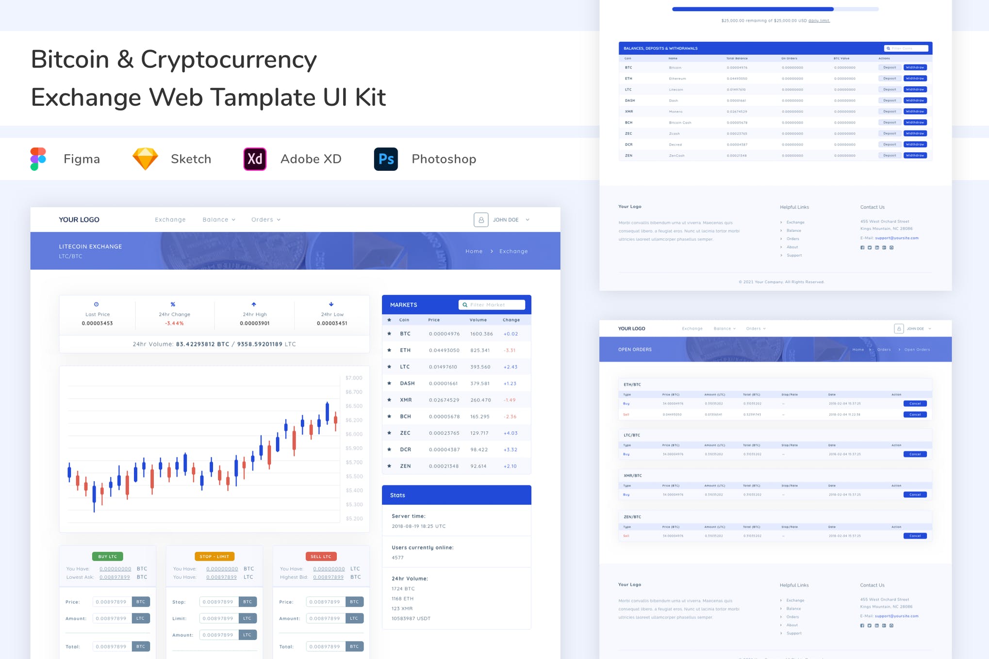 Bitcoin & Cryptocurrency Exchange Tamplate UI Kit