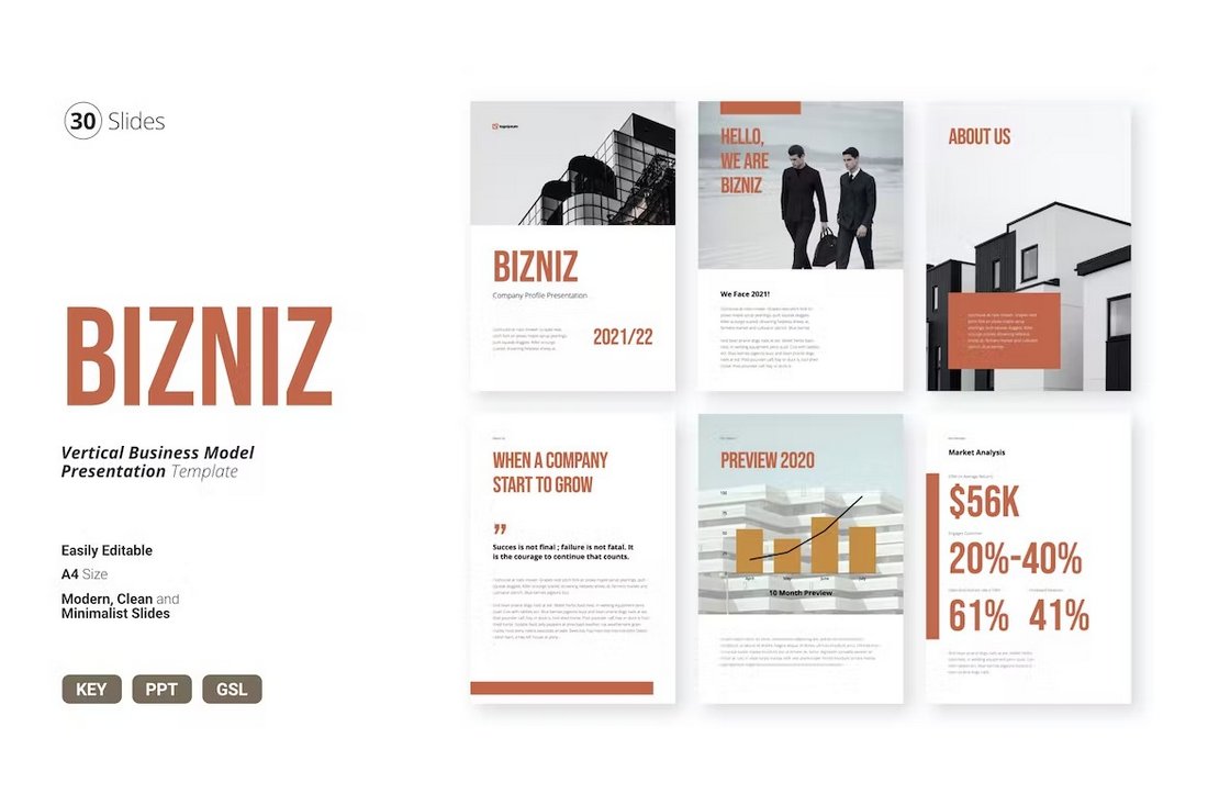 Bizniz - Vertical Business PowerPoint Template