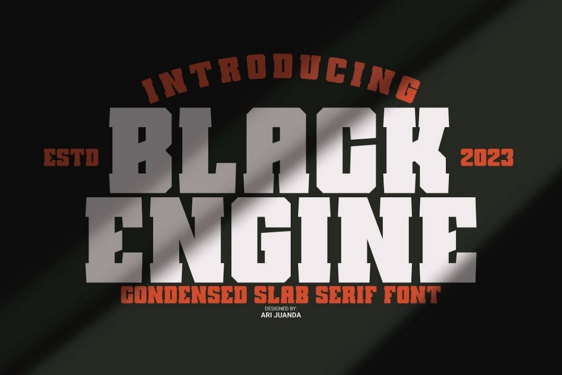 Black Engine - Bold Font for T-Shirts