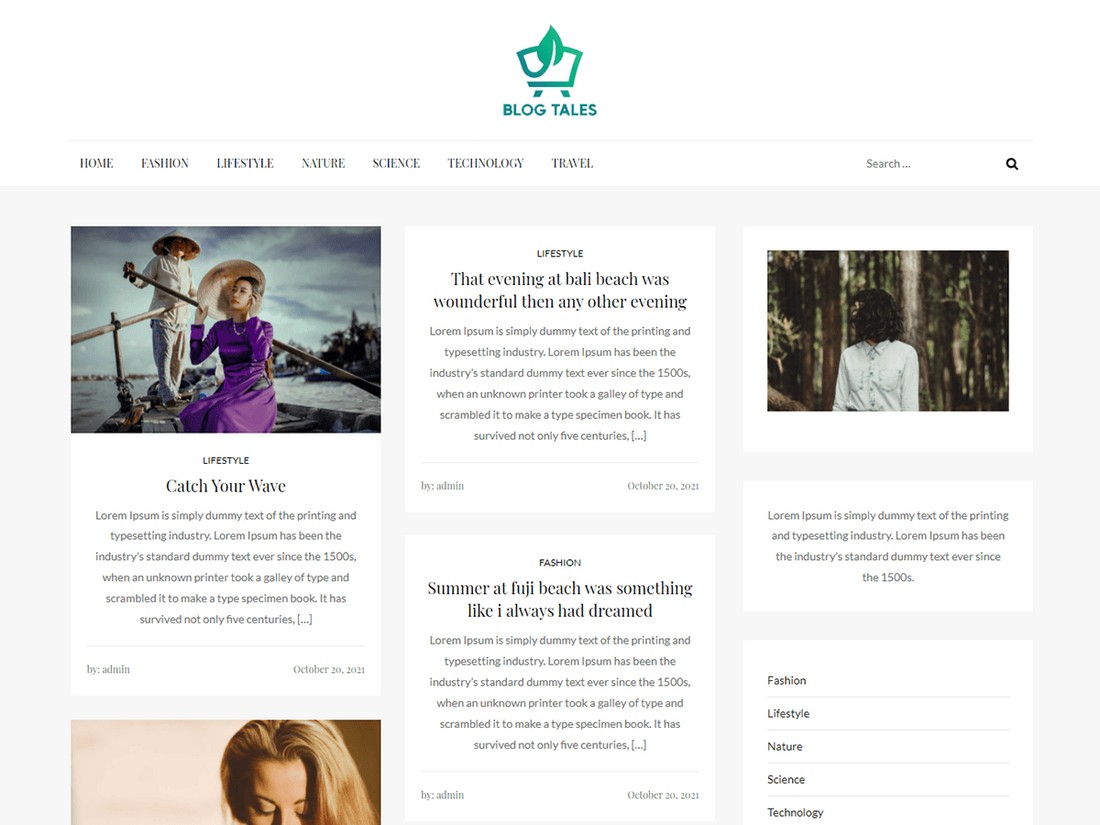 Blog Tales - Free Minimal Blogging WP Theme