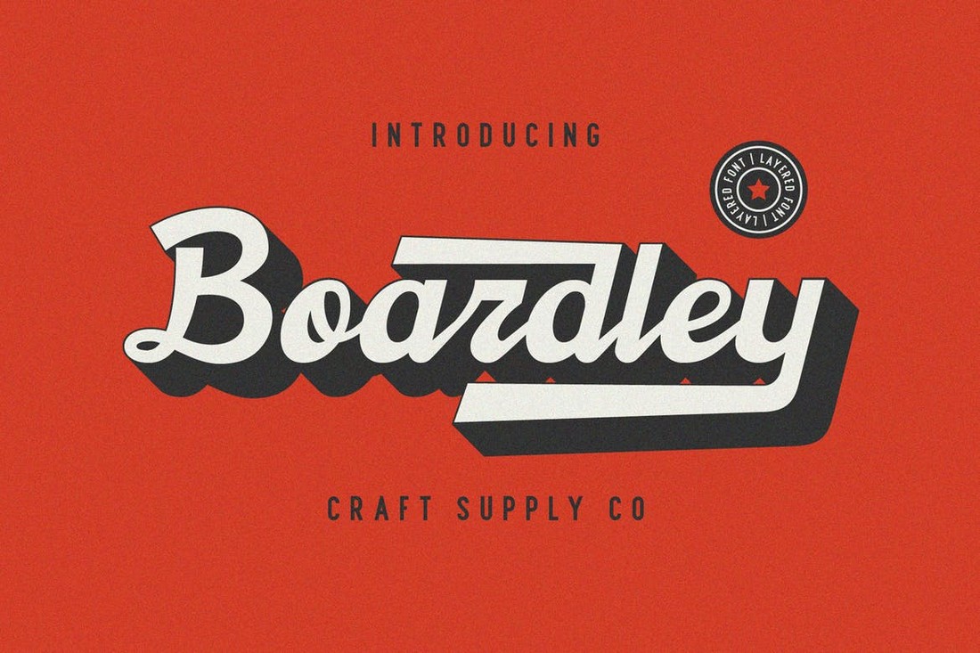 Boardley Script - Layered Baseball Font