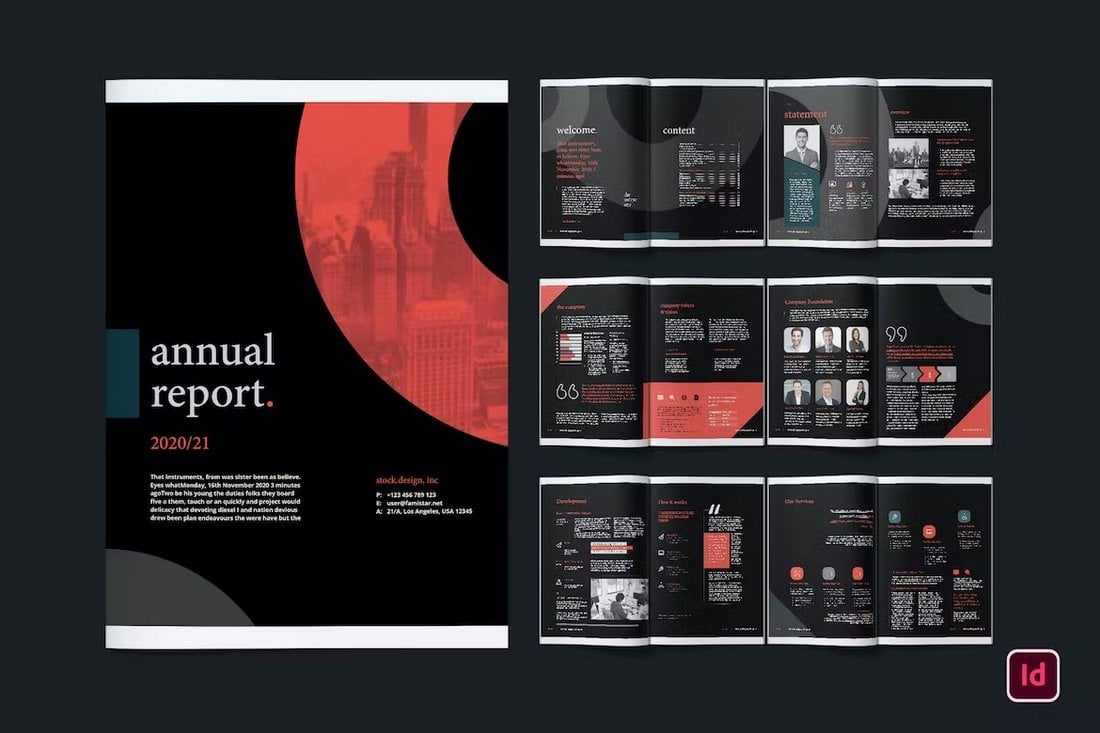 Bold Annual Report Template for InDesign