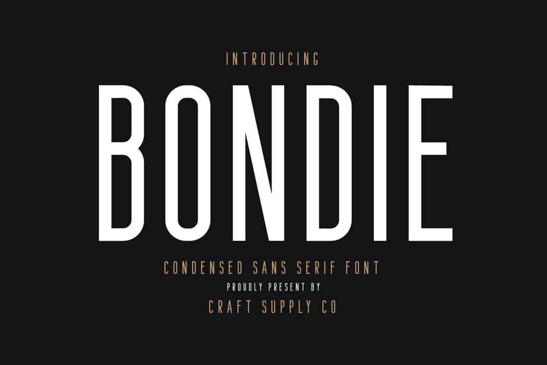 Bondie - Free Condensed Sans Serif Font