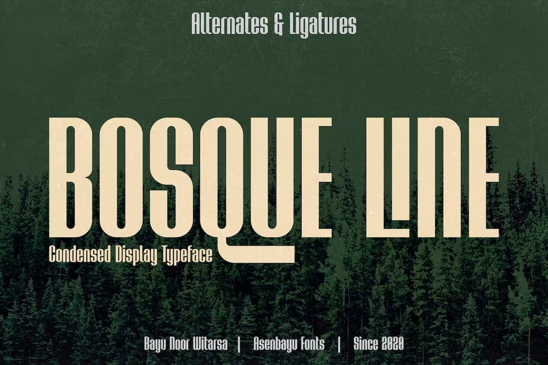 Bosque Line - Condensed Narrow Font