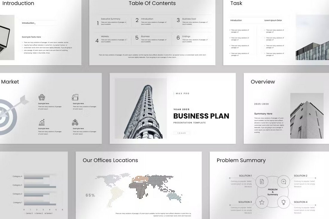 Business Plan Minimal PowerPoint Design Template