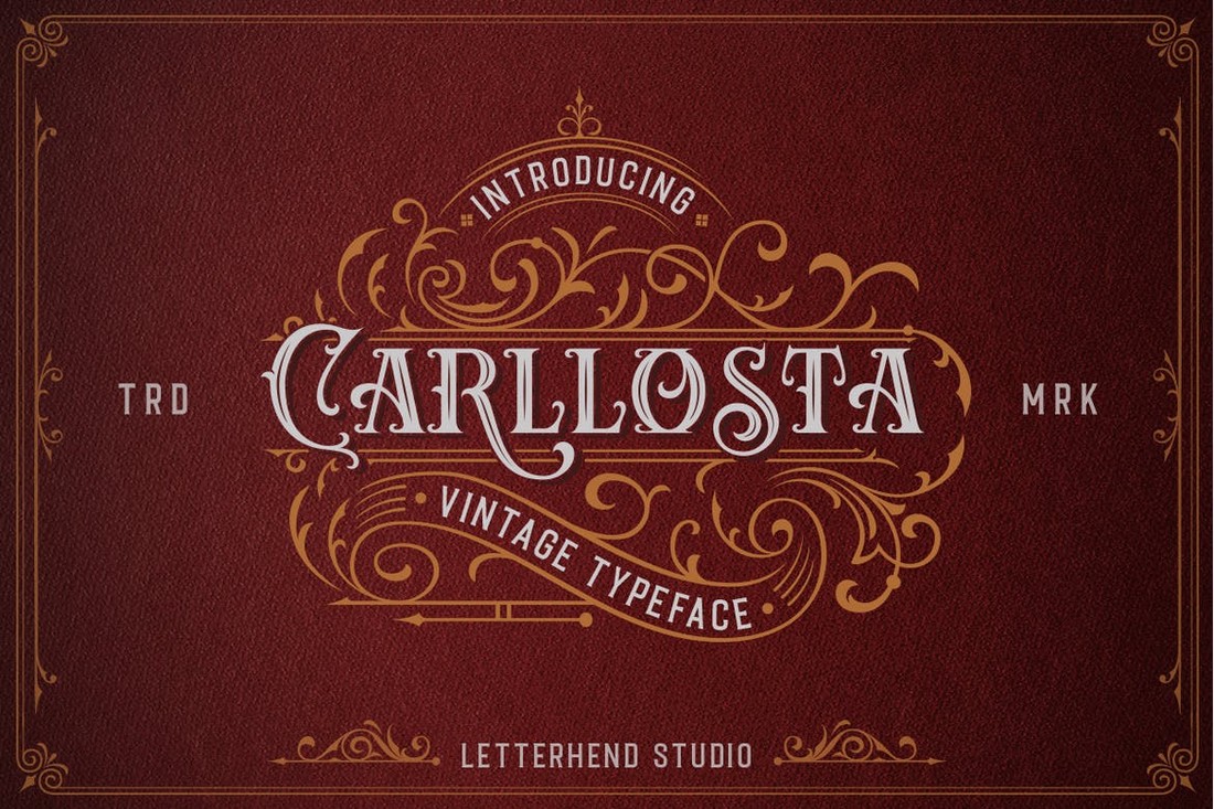 Carlosta - Font Art Nouveau Berlapis