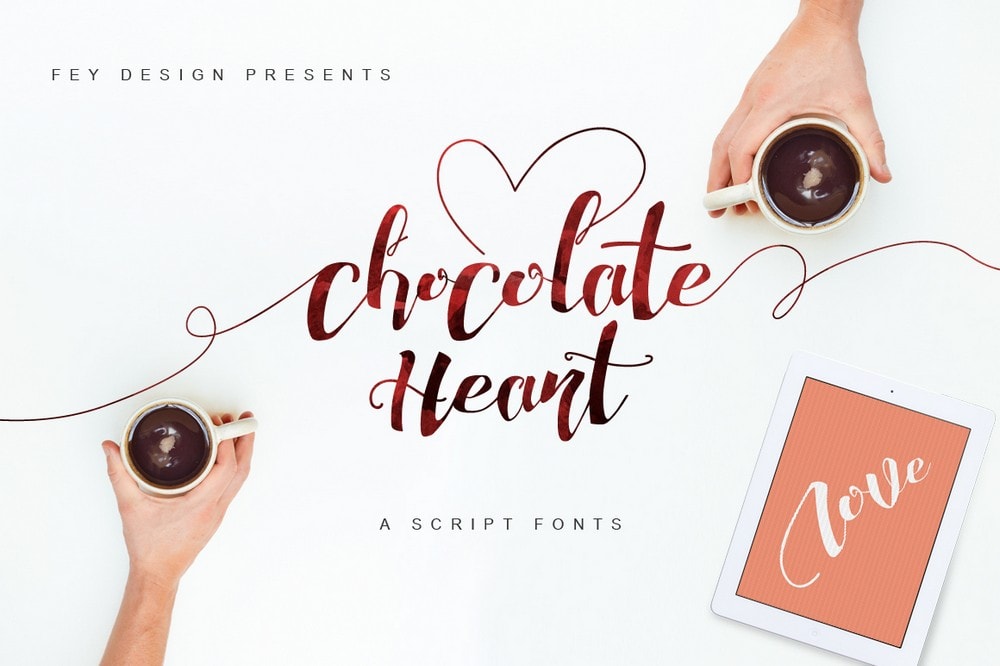 Chocolate Heart - Free Font For Wedding Invitations